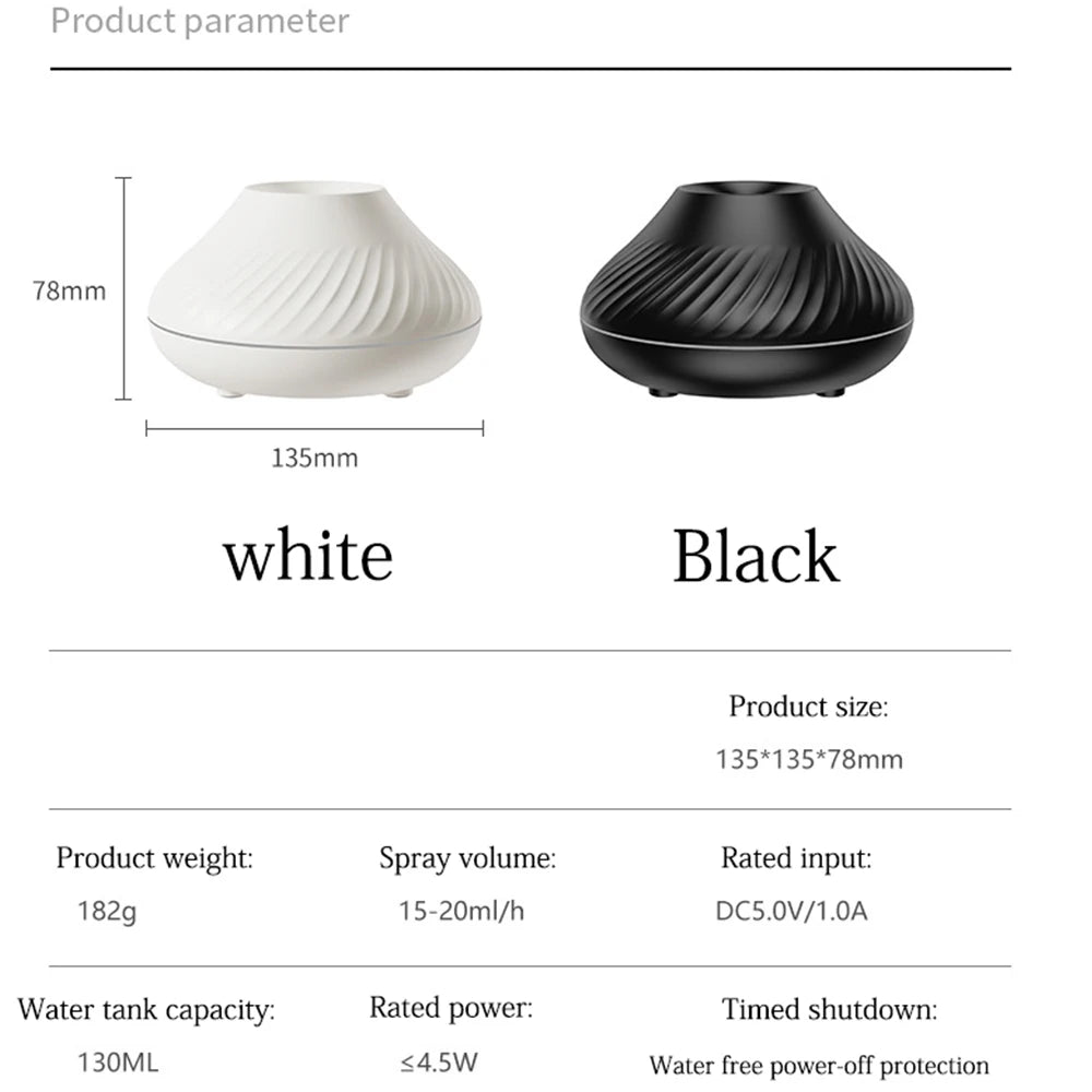 Volcanic Flame Aroma Diffuser – LED Essential Oil Humidifier