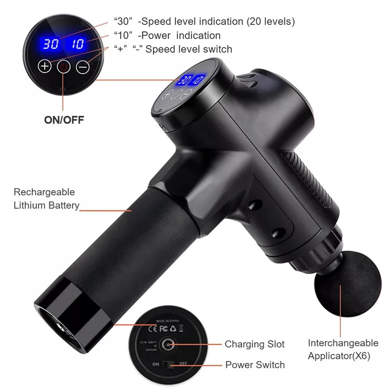 Portable Massage Gun – Handheld Percussion Massager for Muscle Recovery & Relaxation